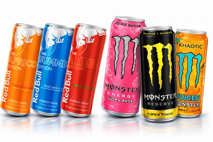 Redbull Juneberry et Monster 